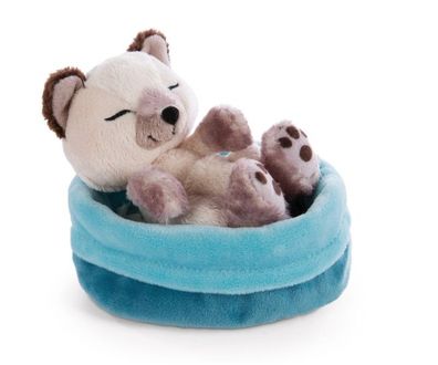 Kuscheltier Sleeping Pets Siamkatze 12cm schlafend im blauen Körbchen, 47893, NICI