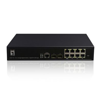 LevelOne Switch 8x GE GEP-1061 2xGSFP 19" 180W 8xPoE