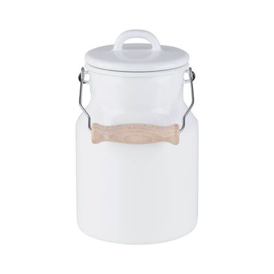 Riess Grand-mère Pot à lait Couvercle émaillé/poignée en bois 1,5 litre Émail Classic