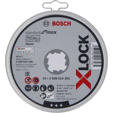 Bosch Standard for INOX WA 60 T BF - Schneidscheibe - 115 mm - X-LOCK (Packung mit 10