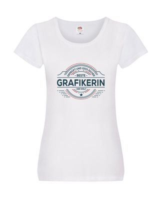 Geprüft und sicher: Grafikerin | Grafik Design Damen Shirt Weiß