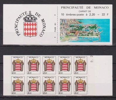 Monaco 1987 postfrisch Markenheftchen Landeswappen MiNr. 1 mit H-Blatt 1