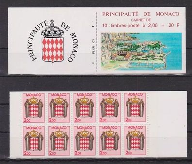 Teilen Monaco 1988 postfrisch Markenheftchen Landeswappen MiNr. 2 mit 5x 1850Do 1850D