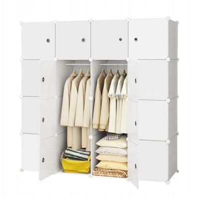Modularer Kleiderschrank, Garderobe, Schrank, Regal, Regal, weißer Kleiderschrank