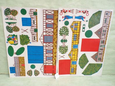 alter Modellbaubogen Bahnbof Hasental Optima 2 Bogen je 42 x 30 cm RAR
