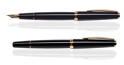 CLEO Classic Gold Füllfederhalter Schwarz, 14 K Feder