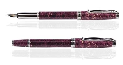 CLEO Füllfederhalter Natura Esche-Ahorn Rubin, Feder 18 K Gold