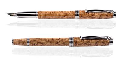 CLEO Füllfederhalter Natura Birke, Feder 18 K Gold