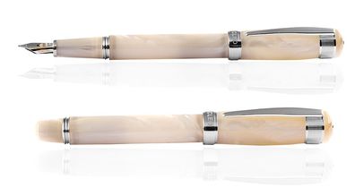 CLEO Aura Füllfederhalter Perlmutt marmoriert, 14 K Goldfeder