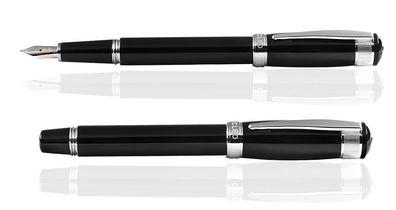 CLEO Aura Füllfederhalter Schwarz, 14 K Goldfeder