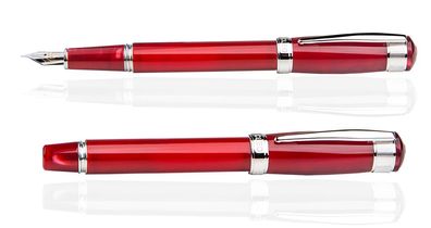 CLEO Aura Füllfederhalter Rot, 14 K Goldfeder