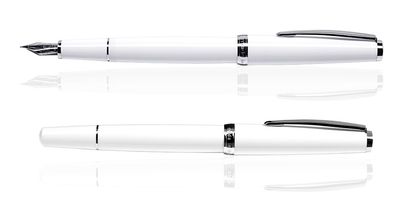 CLEO Classic Palladium Füllfederhalter, Weiß