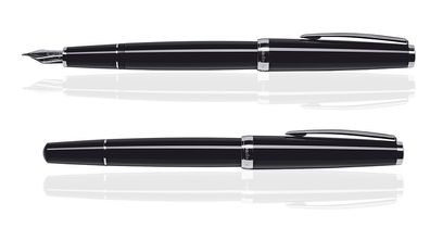 CLEO Classic Palladium Füllfederhalter, Schwarz