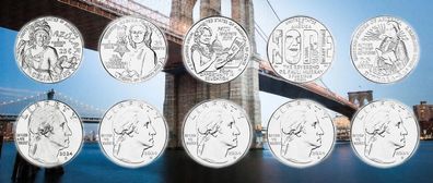 USA Quarter DOLLAR KMS. 2024 D 5 Münzen Unc 6708#