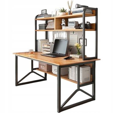 Computer-Schreibtisch aus dunkler Buche für Laptop, moderner Gaming-Loft, 120 cm