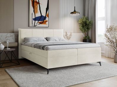 Boxspringbett Zorinas mit zwei Bettkästen Modern Doppelbett Matratze Schlafzimmer M24