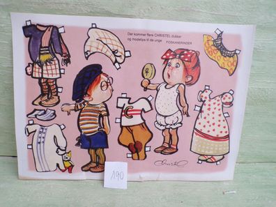 Din A4 Postkarte Ankleidepuppen - Christel - genoptryk Foskanerinder Dänemark