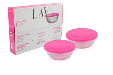 LAV Alinda Schüssel 6 tlg. Deckel Müslischüssel Schale Dessertschalen