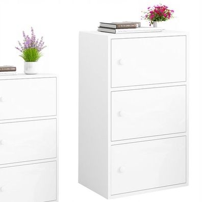 Moderne, geräumige Kommode, großer weißer Schrank, skandinavischer Loft-Stil, Retro,