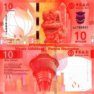 MACAU / MACAO 10 Patacas 2020 .6358# Unc P 125