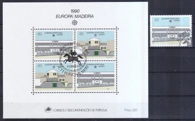 Portugal-Madeira 1990 gestempelt MiNr. 133 + Block 11 Postalische Einrichtungen