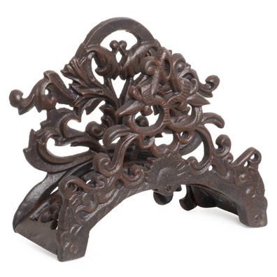 Schlauchhalter aus Gusseisen Braun Wandhalter antik Stil 25x22x11 cm wetterfest