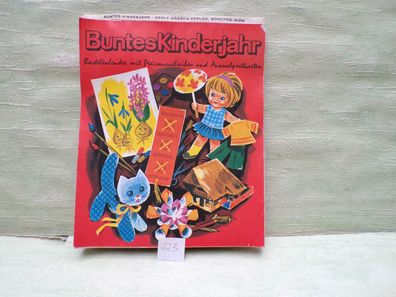 ALT Buntes Kinderjahr Korsch West Germany 1975 Bastelkalender Ausmalpostkarten