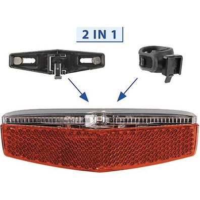 Akku-Rücklicht HELIOS USB M-WAVE, schwarz, universell einsetzbar