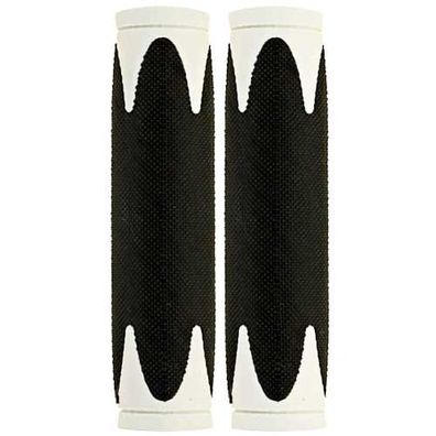 Griffe Velo D2 , Paar 130/130 mm, Noppen, schwarz/grau, Messingschlager, 410370