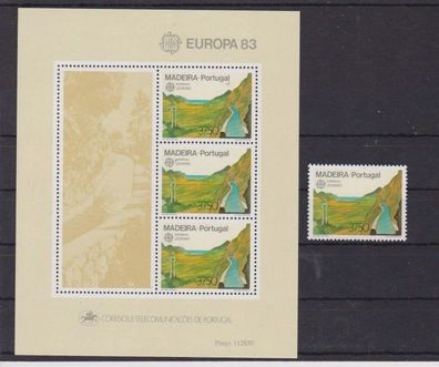 Portugal-Madeira 1983 postfrisch MiNr. 84 und Block 4 Europa Bewässerungskanäle