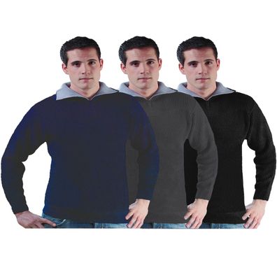 Arbeitspullover work Troyer Pullover marine schwarz anthrazit M L XL XXL 3XL 50 - 58