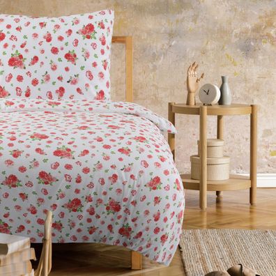 Trautesheim® Bettwäsche-Set Rosa Rot Rosen-Bettwäsche in 135 x 200 cm und 80 x 80 cm