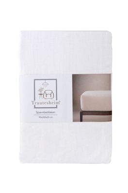 Trautesheim® Spannbettlaken 90 x 200 x 25 cm in weiß