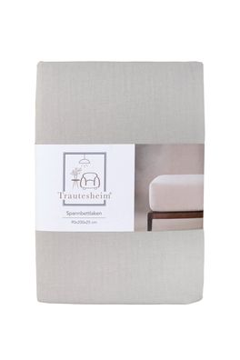 Trautesheim® Spannbettlaken 90 x 200 x 25 cm in grau