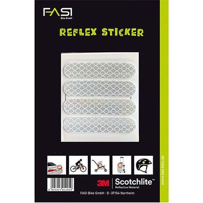 Reflex-Sticker 3M Scotchlite Folie mit 4 Streifen, weiß