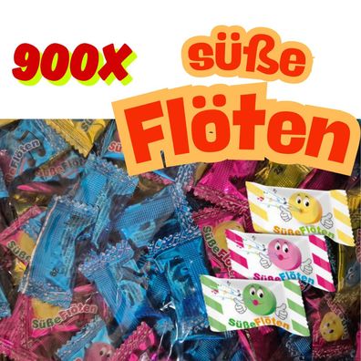 Traubenzucker Süßigkeiten "Süße-Flöten" | 900 Stk. im Beutel | Fruchtige Energie