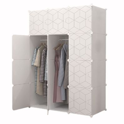 Modularer Schrank Geometric Weiß Kleiderschrank Regal Regale