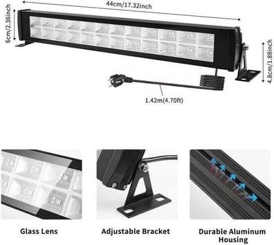 UV Schwarzlicht - UV48W -, Farbwechselnde RGB- und LED Draußen mit Fernbedienung