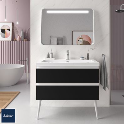 Salgar Schrank wandhängend SPIRIT 1000 2 Metallauszug mit Softeinzug BLACK VELVET 997