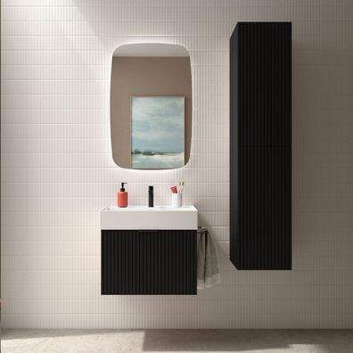 Salgar Schrank wandhängend BIBA 700 1 Metallschublade und versteckter Schublade BLACK