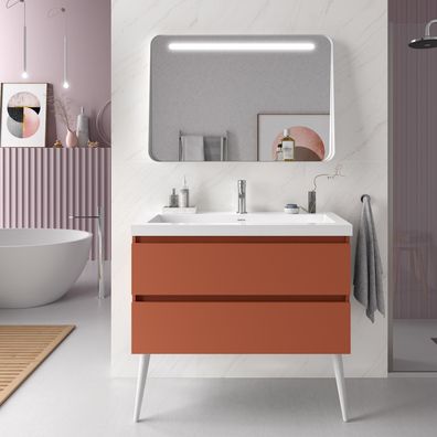 Salgar Schrank wandhängend SPIRIT 1000 2 Metallauszug mit Softeinzug Terracota 997 x
