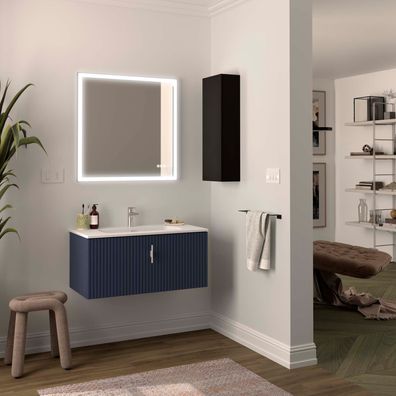 Salgar Waschtischunterschrank BIBA 900 1 Metallschublade NIGHT BLUE 897 x 405 x 450 m