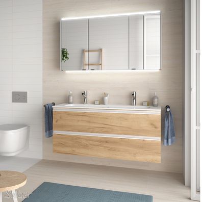 Salgar Schrank wandhängend SPIRIT 1200 2 Metallauszug mit Softeinzug EICHE AFRIKA 119