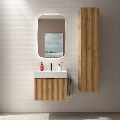 Salgar Schrank wandhängend BIBA 600 1 Metallschublade und versteckter Schublade EICHE