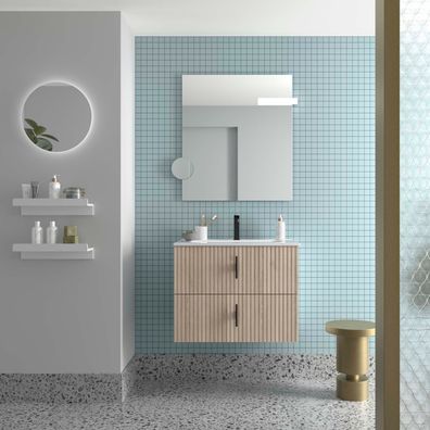 Salgar Badezimmermöbel BIBA 700 2 Metallschubladen mit Soft-Close Natural 698 x 540 x