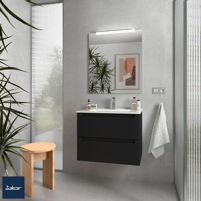 Salgar Schrank wandhängend Monterrey 700 2 Metallauszug mit Softeinzug BLACK VELVET 6