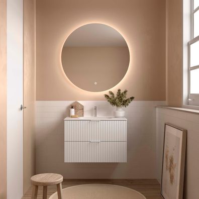 Salgar Badezimmermöbel BIBA 800 2 Metallschubladen mit Soft-Close WHITE COTTON 798 x