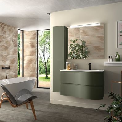 Salgar NEW - Schrank wandhängend MAM 900 links, 2 Metallauszug mit Softeinzug GREEN F