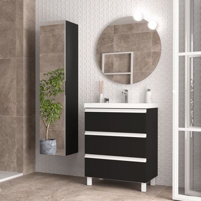 Salgar Schrank SPIRIT 700 3 Metallauszug mit Softeinzug BLACK VELVET 697 x 810 x 450