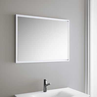 Salgar Spiegel ROMA 1200 horizontal/vertikal mit weiß mit Alu-Rahmen, mit LED-Licht (